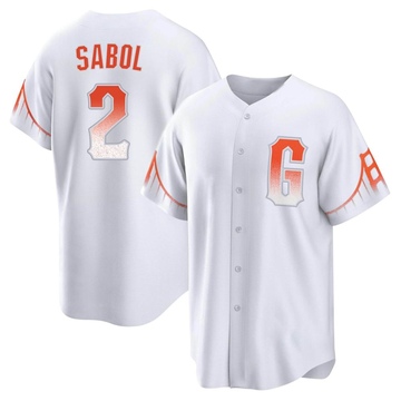 2023 Game Used Home Cream Jersey used by #2 Blake Sabol on 4/7vs. KC - 1-4,  RBI & 4/12 vs. LAD - Size 46