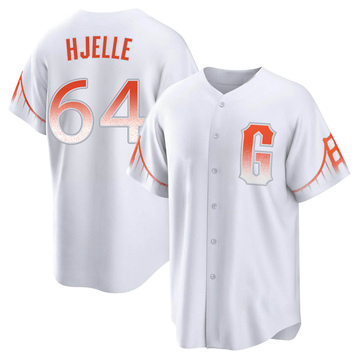 Sean Hjelle Women's Nike Cream San Francisco Giants Home Replica Custom Jersey Size: Medium